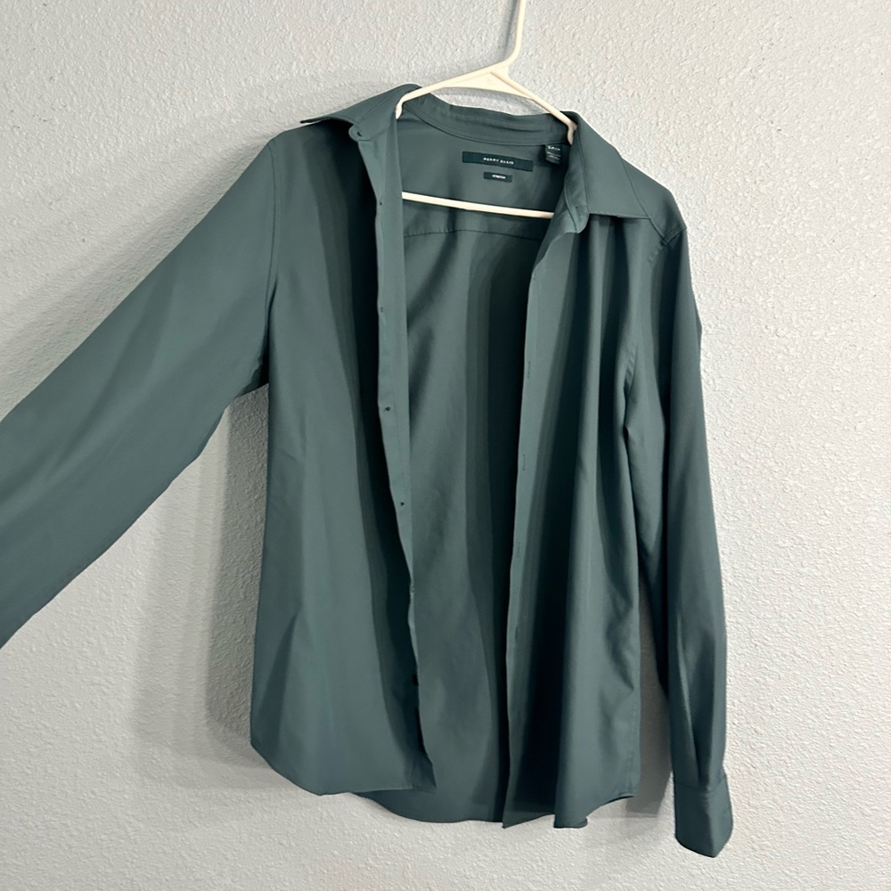Turquoise Button Up Top